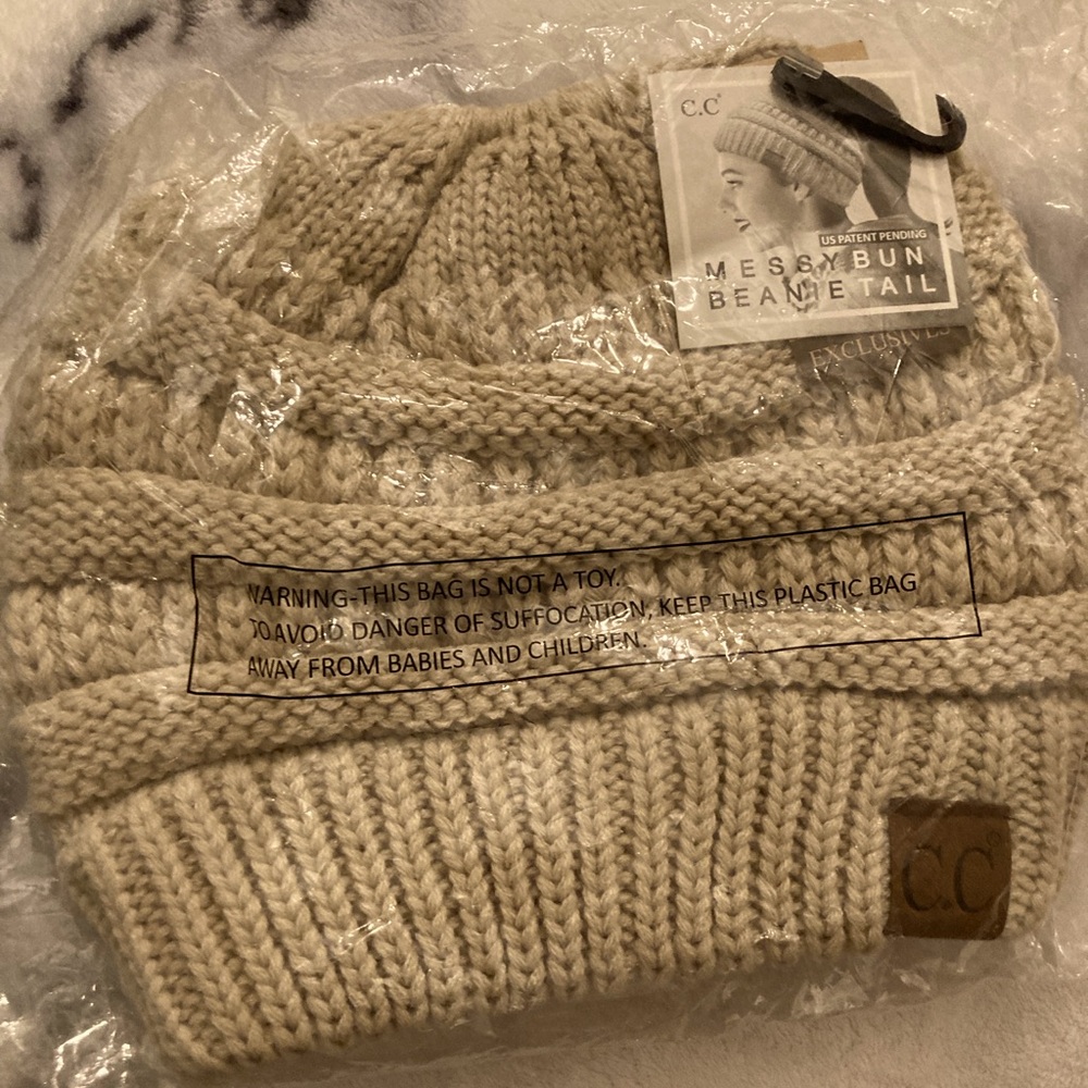 C.C Messy bun beanie